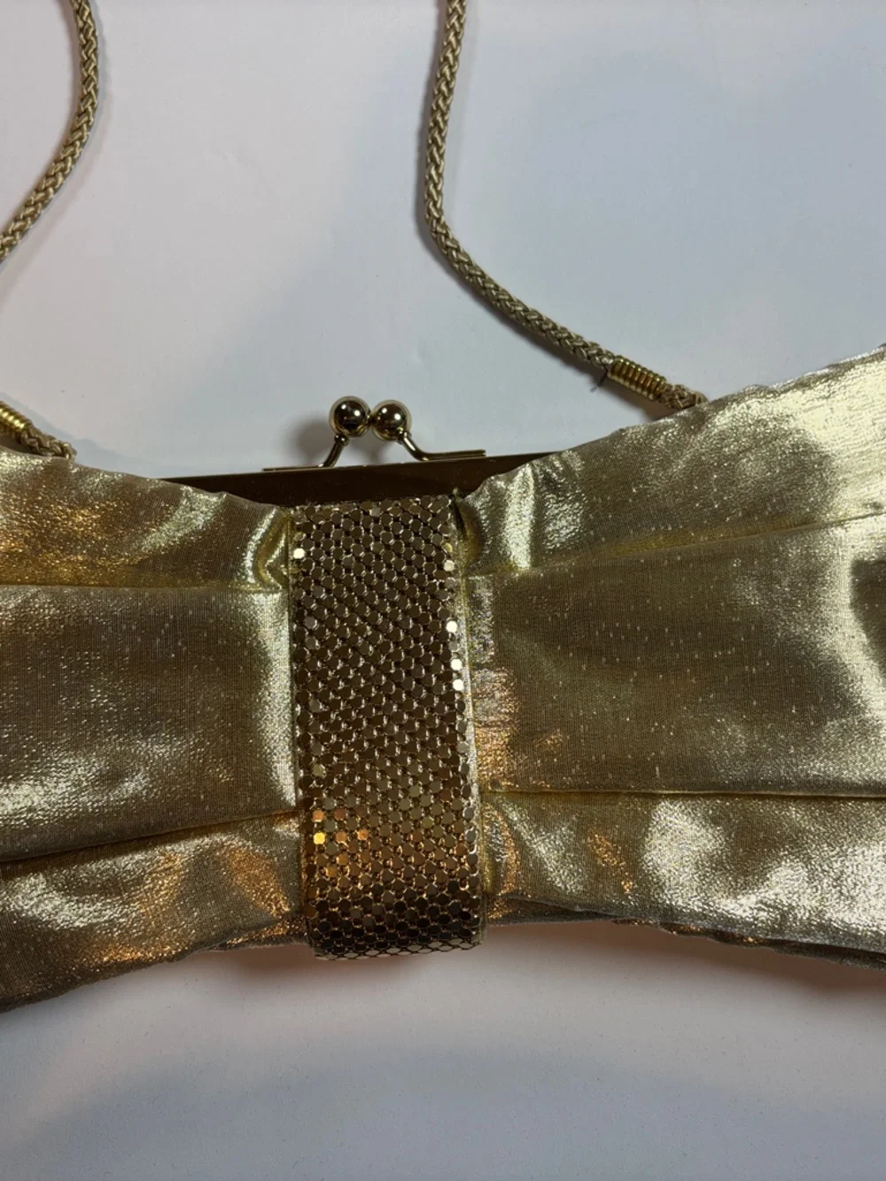 Kate Landry Gold Evening Clutch Handbag